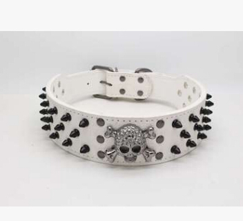 Black Gold Tie Nail Dog Collar Skull Rivet Pet Collar Anti Bite Dog Spiked Studded Large Chain Traction