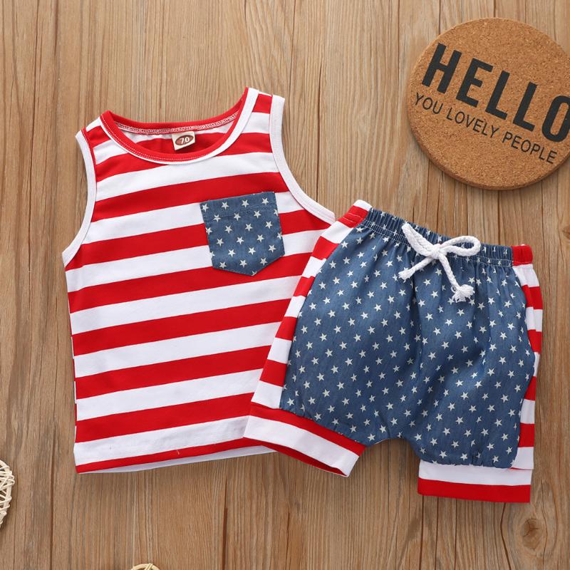 Infant Baby Boys Clothes Set 4th-of-july Stars Stripes Patriotic T Shirt Sleeveless Vest Shorts Boys Casual Summer Outfits Set, Red
Infant Baby Boys Clothes Set 4th-of-july Stars Stripes Patriotic T Shirt Sleeveless Vest Shorts Boys Casual Summer Outfits Set, Red