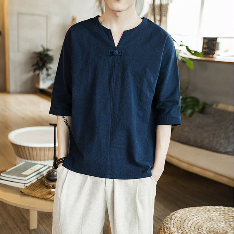 2020 New Men's Summer Half Sleeves Cotton Linen Shirts Casual Loose Breathable Soft Shirts Solid Male Tops Plus Size -7XL 8XL, Navy blue
2020 New Men's Summer Half Sleeves Cotton Linen Shirts Casual Loose Breathable Soft Shirts Solid Male Tops Plus Size -7XL 8XL, Navy blue