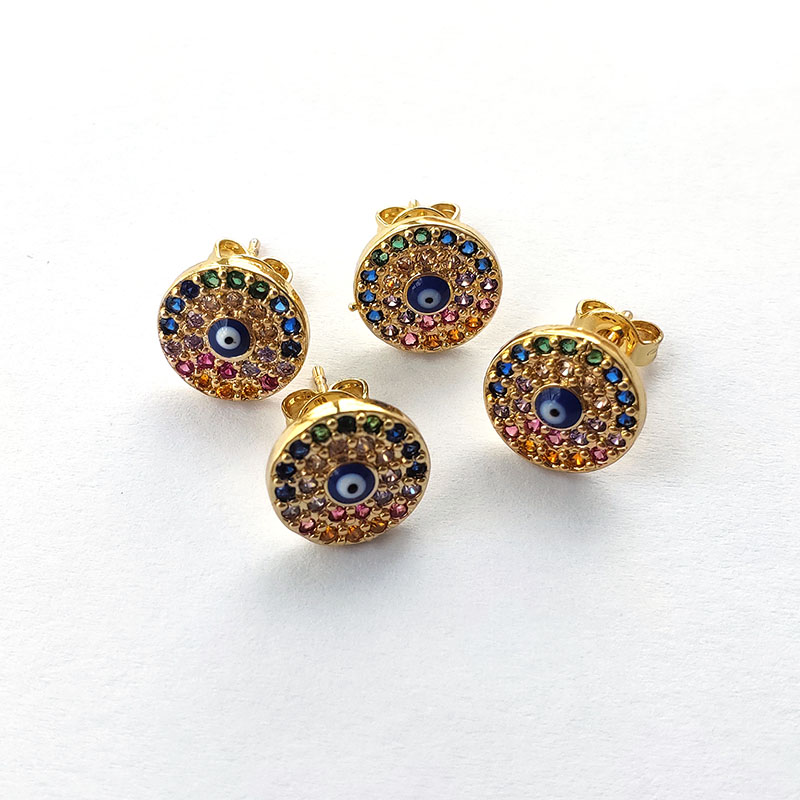 Gold Color Micro Pave rainbow Cubic Zirconia Eye Studs Earrings For Women Jewelry Gift ER894, Golden;silver
Gold Color Micro Pave rainbow Cubic Zirconia Eye Studs Earrings For Women Jewelry Gift ER894, Golden;silver