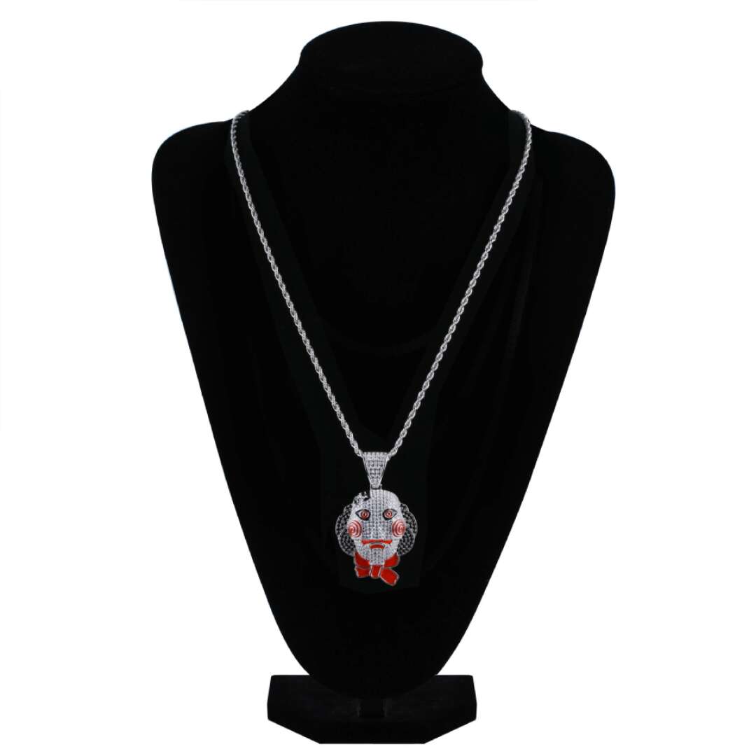 hip hop 6ix9ine the movie saw mask pendant necklaces for men luxury diamonds 69 pendants 18k gold plated copper zircon necklace je