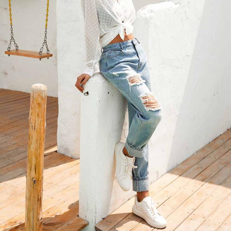 Stylish Women Hole Jeans Slim Fit Ripped Denim Long Pencil Pants Office Lady Stretchy Streetwear Skinny Casual Trousers Pant New, Blue
Stylish Women Hole Jeans Slim Fit Ripped Denim Long Pencil Pants Office Lady Stretchy Streetwear Skinny Casual Trousers Pant New, Blue
