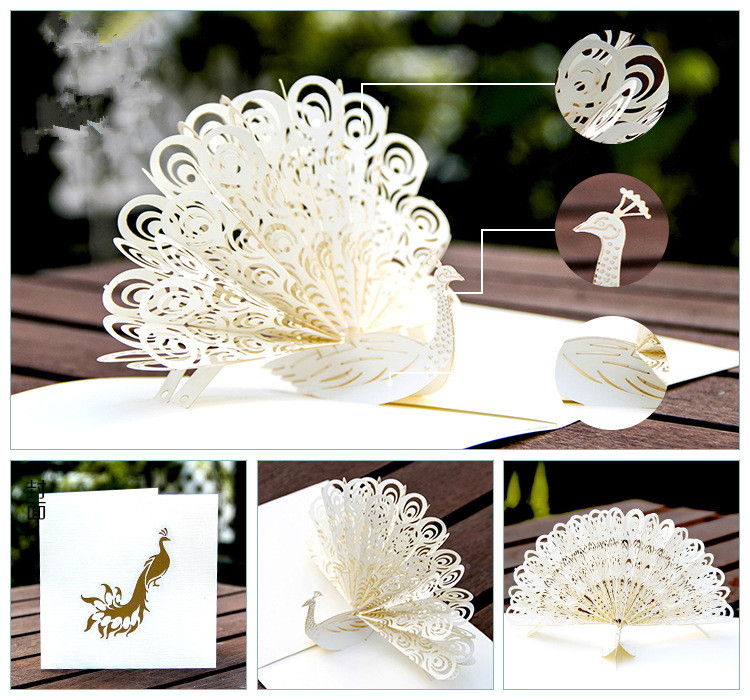 Peacock Postcards Thank You Card 3D Pop Up kids Lover Student Greeting Cards Creative Handmade Laser Cut Birthday Card Valentine Gift
Peacock Postcards Thank You Card 3D Pop Up kids Lover Student Greeting Cards Creative Handmade Laser Cut Birthday Card Valentine Gift