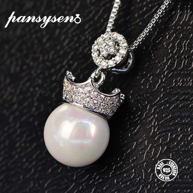 Lockets PANSYSEN Elegant Queen Crown 10mm Natural Freshwater Pearl Necklace Pendant For Women 100% Real 925 Sterling Silver Necklaces
Lockets PANSYSEN Elegant Queen Crown 10mm Natural Freshwater Pearl Necklace Pendant For Women 100% Real 925 Sterling Silver Necklaces
