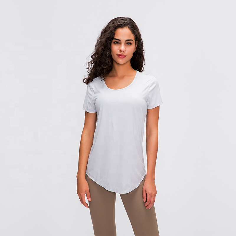 Lulu Style Women Short Sleeves T-Shirts Nylon Spandex Slim Plain Athletic Dry Fit Yoga T Shirts, Gray
Lulu Style Women Short Sleeves T-Shirts Nylon Spandex Slim Plain Athletic Dry Fit Yoga T Shirts, Gray