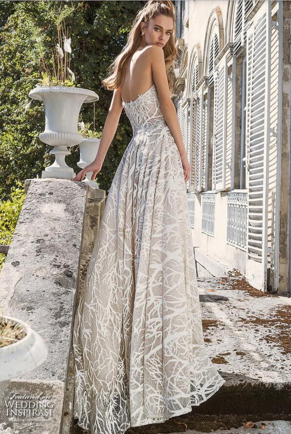 Birenzweig Bohemian Wedding Dresses Sweetheart Lace Appliqued A Line Garden Bridal Gowns Sweep Train Plus Size Beach Wedding Dress
