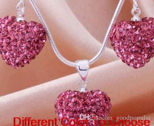 free shipping white handmade Mixed Colors beads clay heart silver plated crystall Crystal necklace pendant drop earring n3536, Shamballa set
free shipping white handmade Mixed Colors beads clay heart silver plated crystall Crystal necklace pendant drop earring n3536, Shamballa set