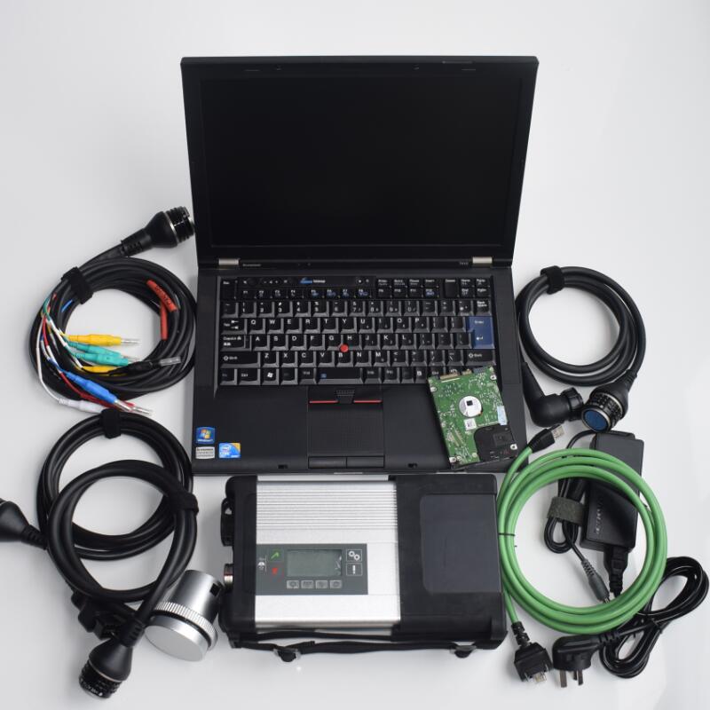 MB Star C5 SD Connect C5 diagnosis tool with 480gb ssd Diagnostic& Programming car truck scanner T410 Laptop i5 4g ready to use