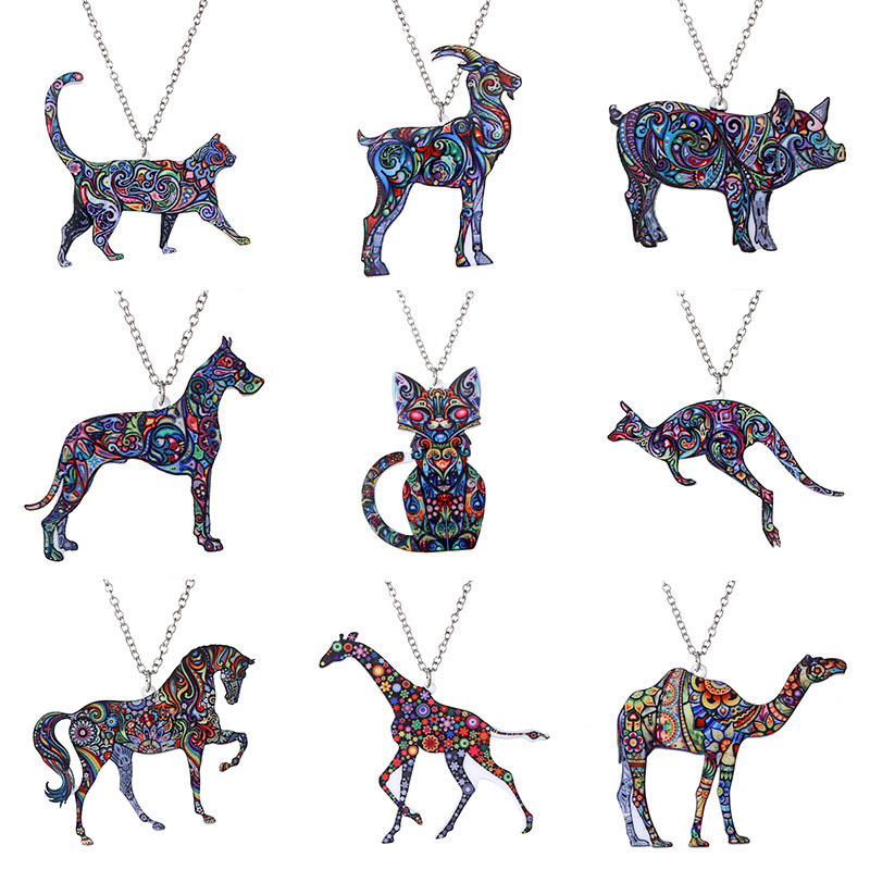 New Acrylic Thermal Transfer Necklace Fashion Sweater Chain with 65CM Necklaces Retro Horse Dog Cat Animal Necklace, Silver
New Acrylic Thermal Transfer Necklace Fashion Sweater Chain with 65CM Necklaces Retro Horse Dog Cat Animal Necklace, Silver