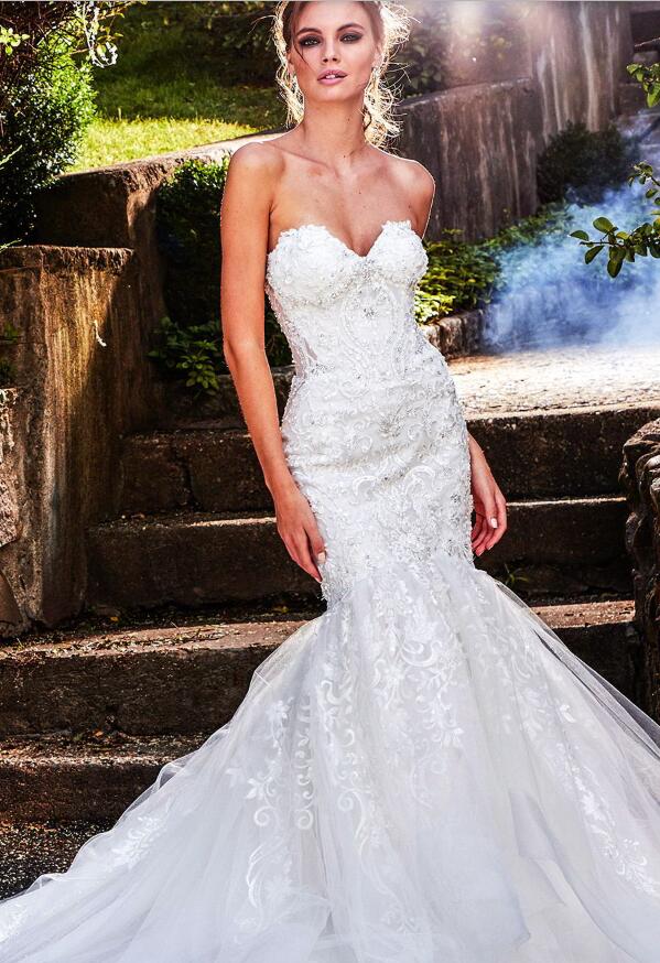 2019 Mermaid Wedding Dresses Lace Appliqued Beads Sequins Sweetheart Court Train Country Bridal Gowns Sleeveless Beach Wedding Dress Robe