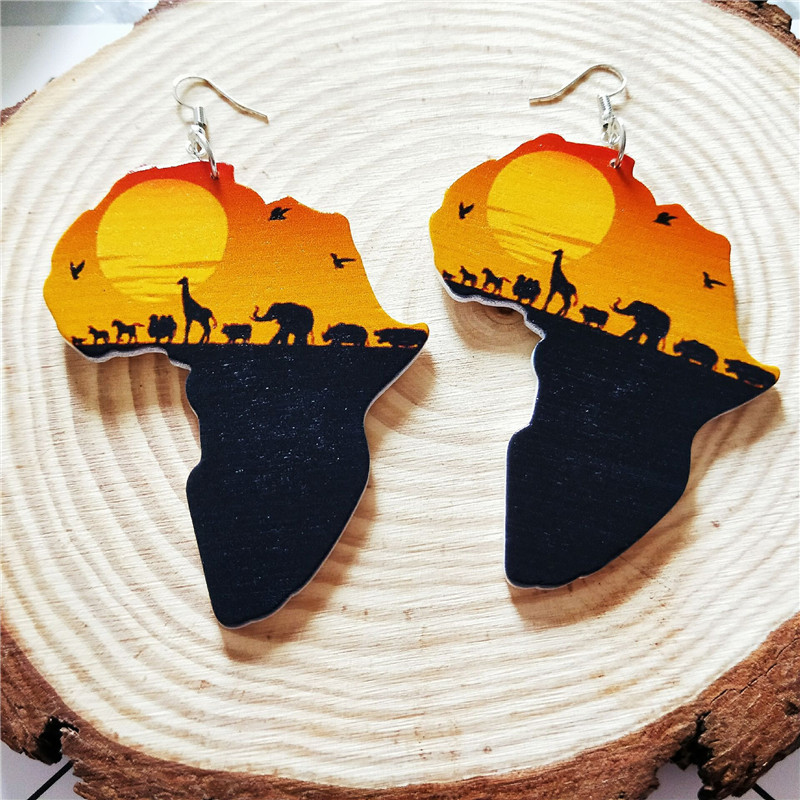 Fashion Wood Africa MapTribal Earrings Engraved Tropical Fashion Black Women Earring Vintage Retro Wooden African Hiphop Jewelry Accessory 
Fashion Wood Africa MapTribal Earrings Engraved Tropical Fashion Black Women Earring Vintage Retro Wooden African Hiphop Jewelry Accessory