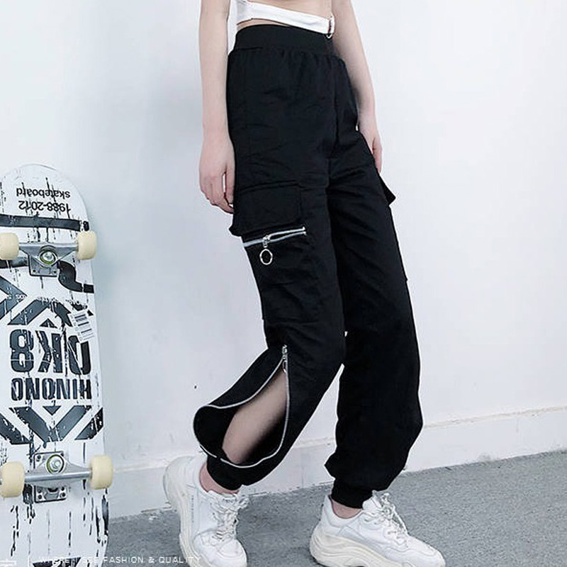 Harem Pants Women Black Elastic Waist Trousers Loose Zipper Korean Style Pants Joggers Women Hip Hop Sweatpants Pantalon Femme
Harem Pants Women Black Elastic Waist Trousers Loose Zipper Korean Style Pants Joggers Women Hip Hop Sweatpants Pantalon Femme