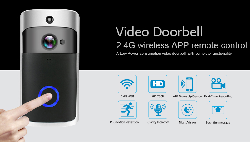 2020 New Smart IP Video Intercom Doorbell WIFI Video Phone Door Bell WI-FI Doorbell IR Alarm Wireless Home Security Smart V5 Door Camera
