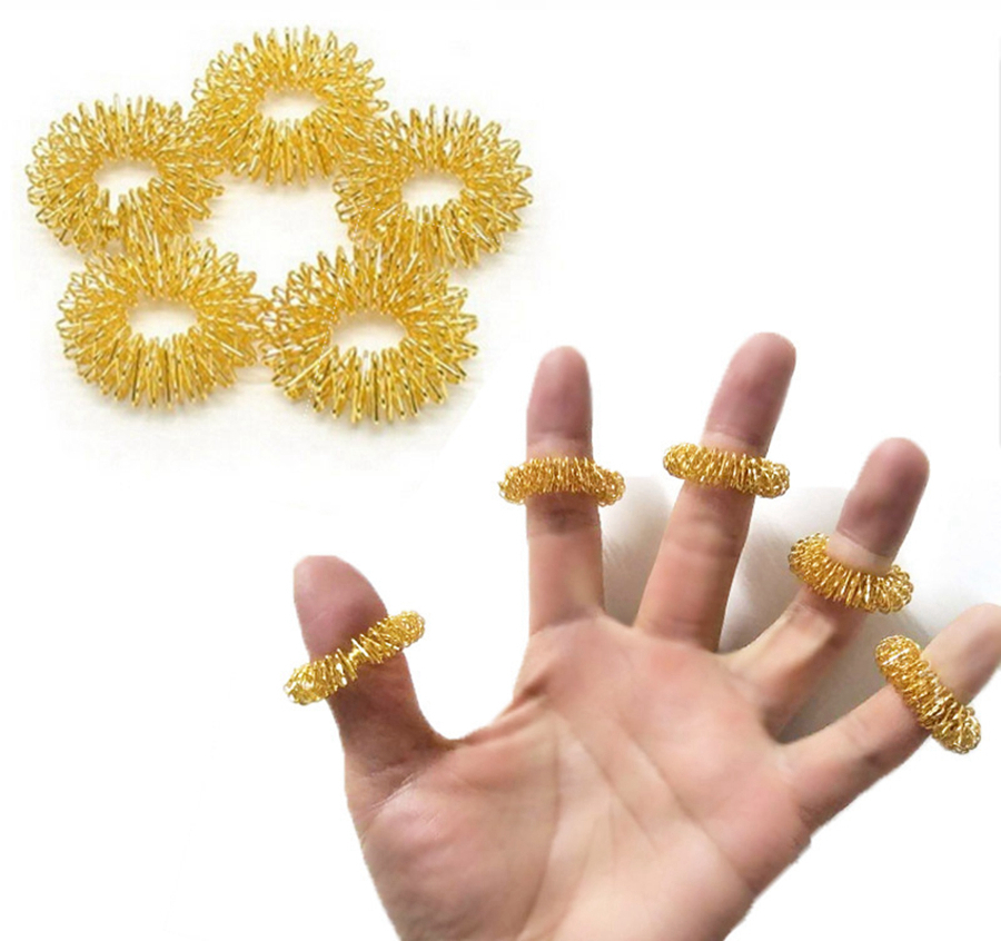 Stainless Steel Finger Massage Ring Massager Acupuncture Rings Health Care Body Massager Relax Finger Hand Care Anillo De Masaje De Dedo