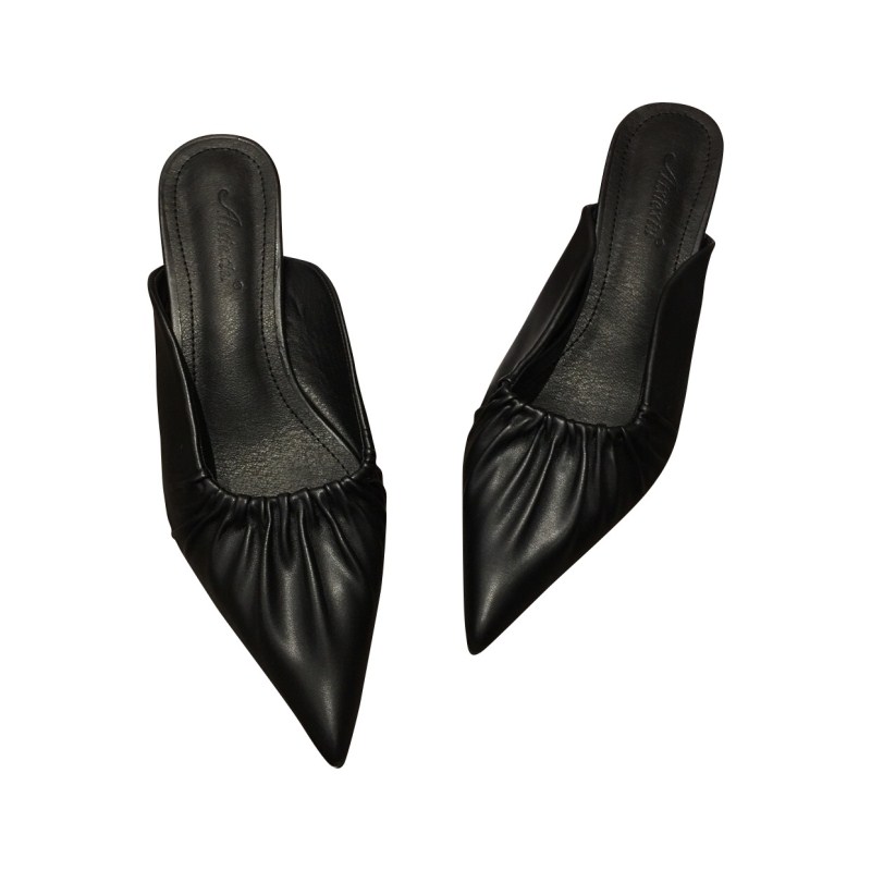 Hot Sale-to high heel baotou half slippers women wearing low-heeled Mules shoes