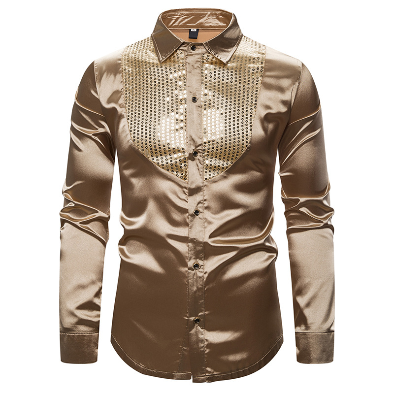 Fashion Men' Sequins Shirts 2020 Brand New Slim Fit Long Silk Shirt Men Nightclub Disco Dance Party Stage Prom Custume Chemise, Silver
Fashion Men' Sequins Shirts 2020 Brand New Slim Fit Long Silk Shirt Men Nightclub Disco Dance Party Stage Prom Custume Chemise, Silver