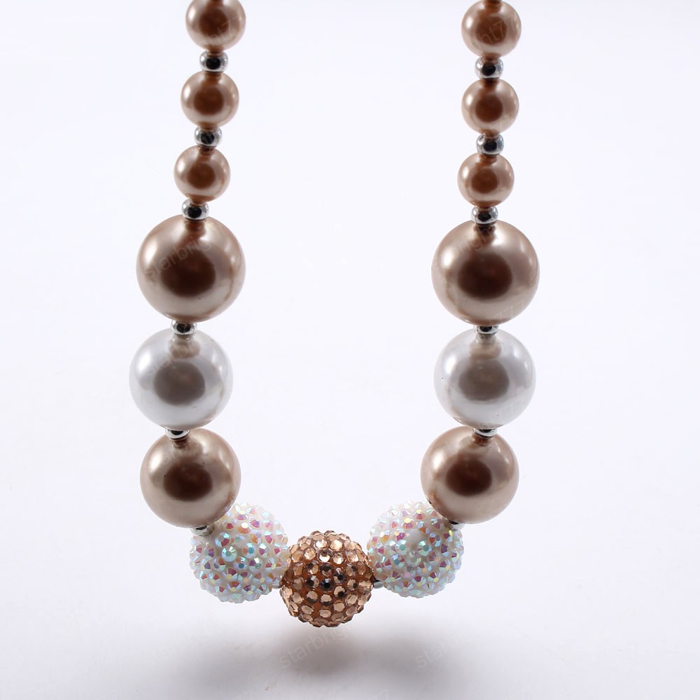 Adorable Baby Girls Chunky Beads Necklace Fashion Kids Child Toddler Bubblegum Beaded Necklace Charm Chunky Jewelry