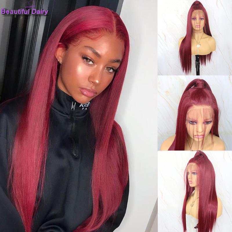 Beautiful Diary Long Straight Lace Front Wigs Red Color Wig Glueless Heat Resistant Fiber Hair Futura Synthetic Lace Front Wigs, 99j color
Beautiful Diary Long Straight Lace Front Wigs Red Color Wig Glueless Heat Resistant Fiber Hair Futura Synthetic Lace Front Wigs, 99j color