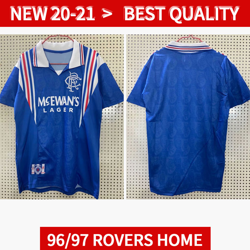 96/97 Rovers Home Glasgow Rangers soccer jerseys Retro 96 97 home blue Vintage #8 GASCOIGNE #11 ALBERTZ #6 FERGUSON Classic football shirts, Black;yellow
96/97 Rovers Home Glasgow Rangers soccer jerseys Retro 96 97 home blue Vintage #8 GASCOIGNE #11 ALBERTZ #6 FERGUSON Classic football shirts, Black;yellow