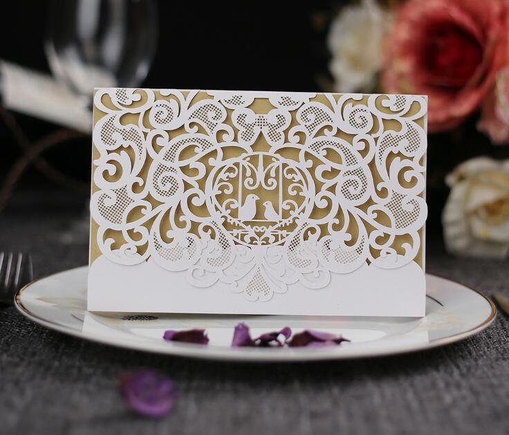Laser Cut Invitation Card Bird Love Wedding Invitation Cards Greeting Cards Postcard Elegant Engagement Wedding Invitation Card