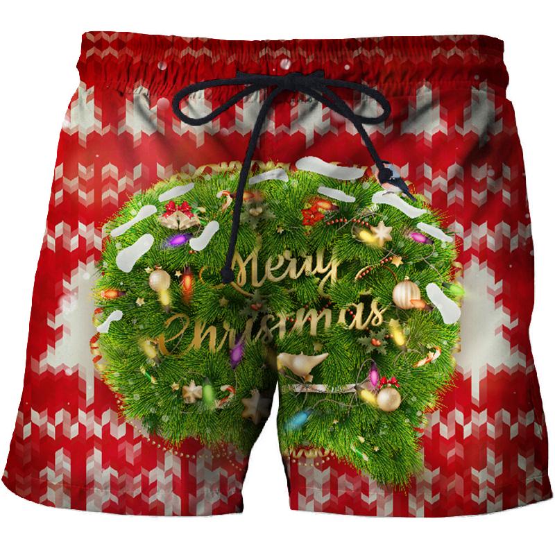 Christmas series fun shorts men beach pants 3D printing sport quick dry swimsuit comfortable fitness shorts, Beige 
Christmas series fun shorts men beach pants 3D printing sport quick dry swimsuit comfortable fitness shorts, Beige