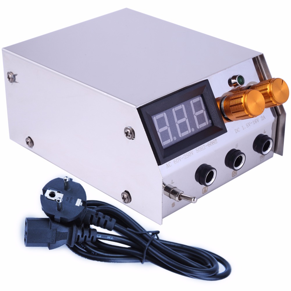 Complete Tattoo Kit 2 Tattoo Machines Gun Black Ink Set Power Supply Grips Body Arts Tools Set Permanent Makeup