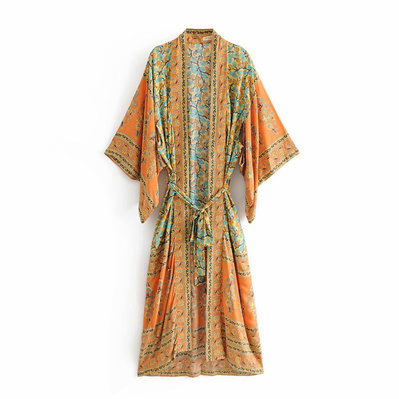 Women Floral Printed Bohemian Long Kimono Cardigan Blouses Sashes Boho Tops Flare Sleeve Casual Beach Holiday Maxi Blouses Shirts Cover-Ups, White
Women Floral Printed Bohemian Long Kimono Cardigan Blouses Sashes Boho Tops Flare Sleeve Casual Beach Holiday Maxi Blouses Shirts Cover-Ups, White
