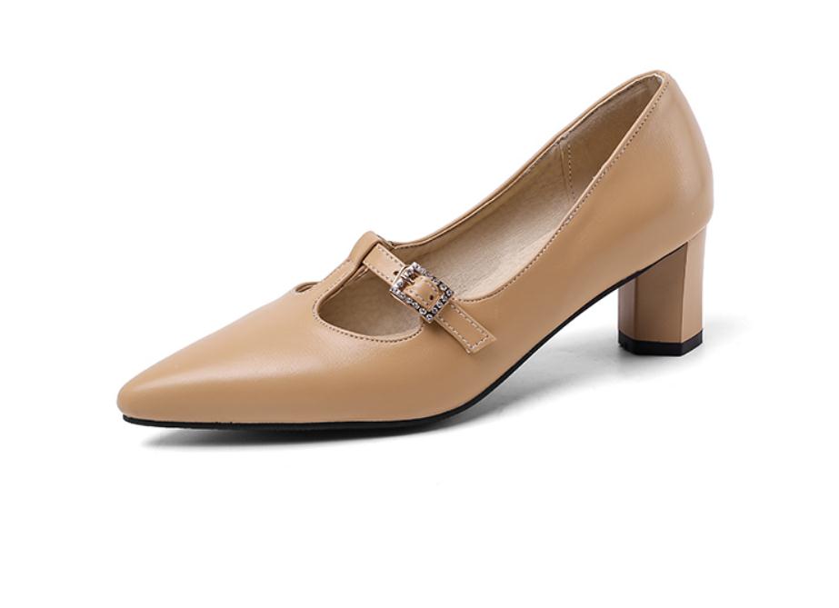 2020 Spring and Autumn with New style fashion High heel Coarse heel pointed end Women's shoes @NM6, Black
2020 Spring and Autumn with New style fashion High heel Coarse heel pointed end Women's shoes @NM6, Black
