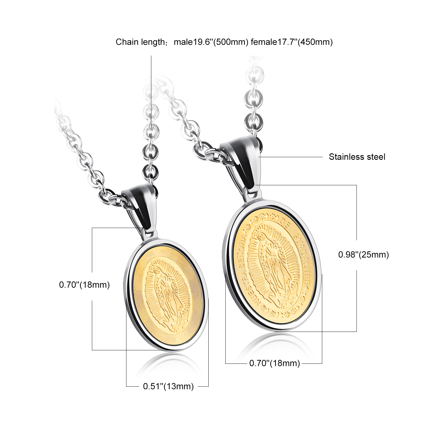 can be Lettering Pendants Necklace Glossy Round Tag Jewelry Stainless Steel Necklace Men Women Lover Gift Couple Jewelry