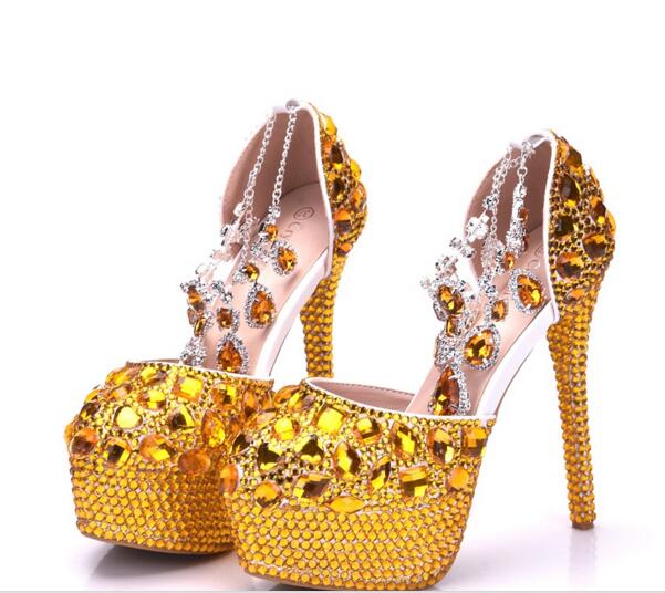 Stunning Gold Crystal Wedding Bridal Shoes High Heels 14cm 5cm Pumps Bling For Prom evening Party Dress Rhinestones Beaded
Stunning Gold Crystal Wedding Bridal Shoes High Heels 14cm 5cm Pumps Bling For Prom evening Party Dress Rhinestones Beaded
