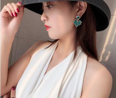 925 silver needle exaggerated fantasy romantic love purple earrings female temperament diamond earrings WL028