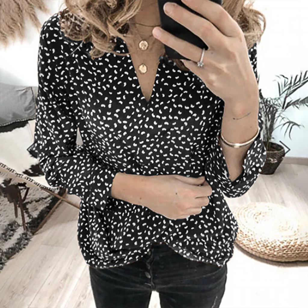Feitong Fashion Blouse Women Sexy V-neck Plus Size 5XL Printing Pullover Long Sleeves Pullover Tops Blouse Easy Shirt, Black
Feitong Fashion Blouse Women Sexy V-neck Plus Size 5XL Printing Pullover Long Sleeves Pullover Tops Blouse Easy Shirt, Black