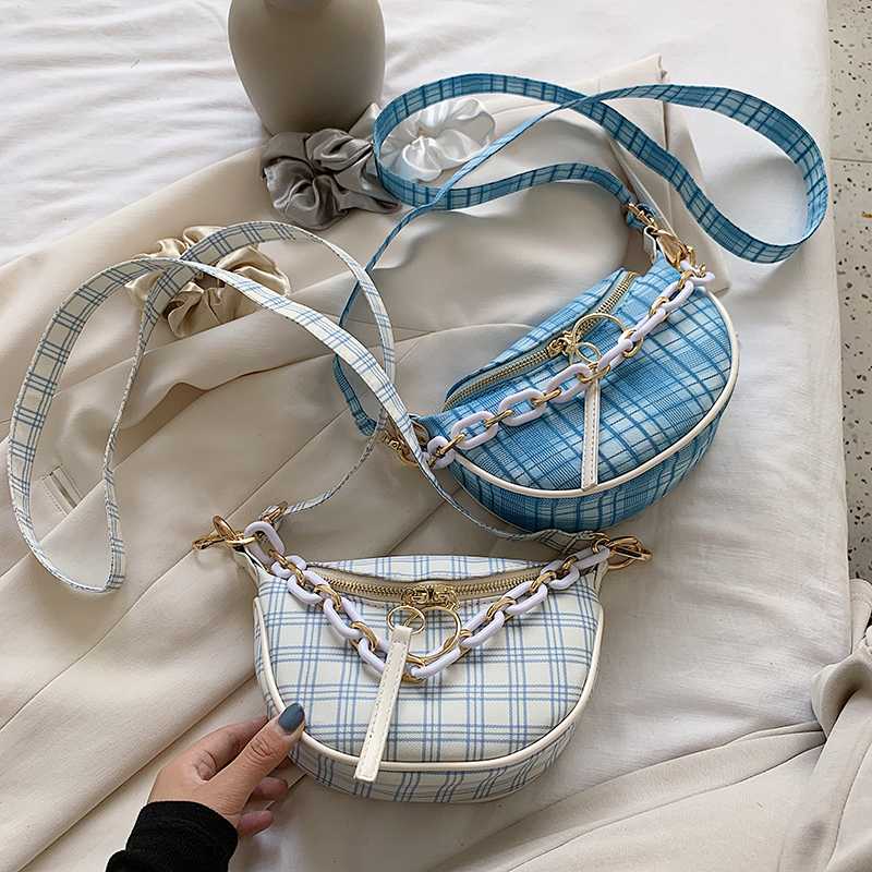 fanny pack for women 2020 Summer fresh style Plaid women's Waist Bag Messenger Small bag crossbody bags for women sac banane, Blue
fanny pack for women 2020 Summer fresh style Plaid women's Waist Bag Messenger Small bag crossbody bags for women sac banane, Blue