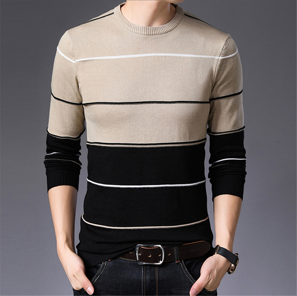 Mens Sweater 2019 Fashion Pullovers Autumn Winter Warm Sweater Men Striped Slim Fit Knitted Woolen Male Casual Clothes, Gray
Mens Sweater 2019 Fashion Pullovers Autumn Winter Warm Sweater Men Striped Slim Fit Knitted Woolen Male Casual Clothes, Gray