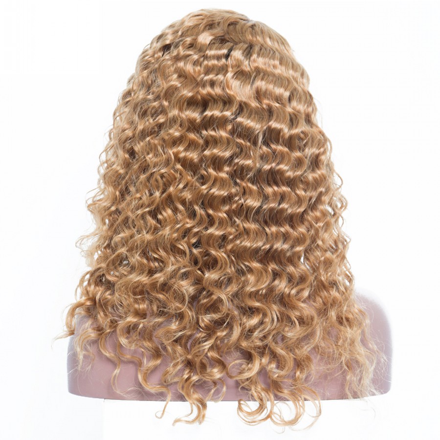 Honey Blonde #27 brazilian Lace Front Wigs for black Women kinky Curly synthetic hair Wig Pre Plucked natural hairline