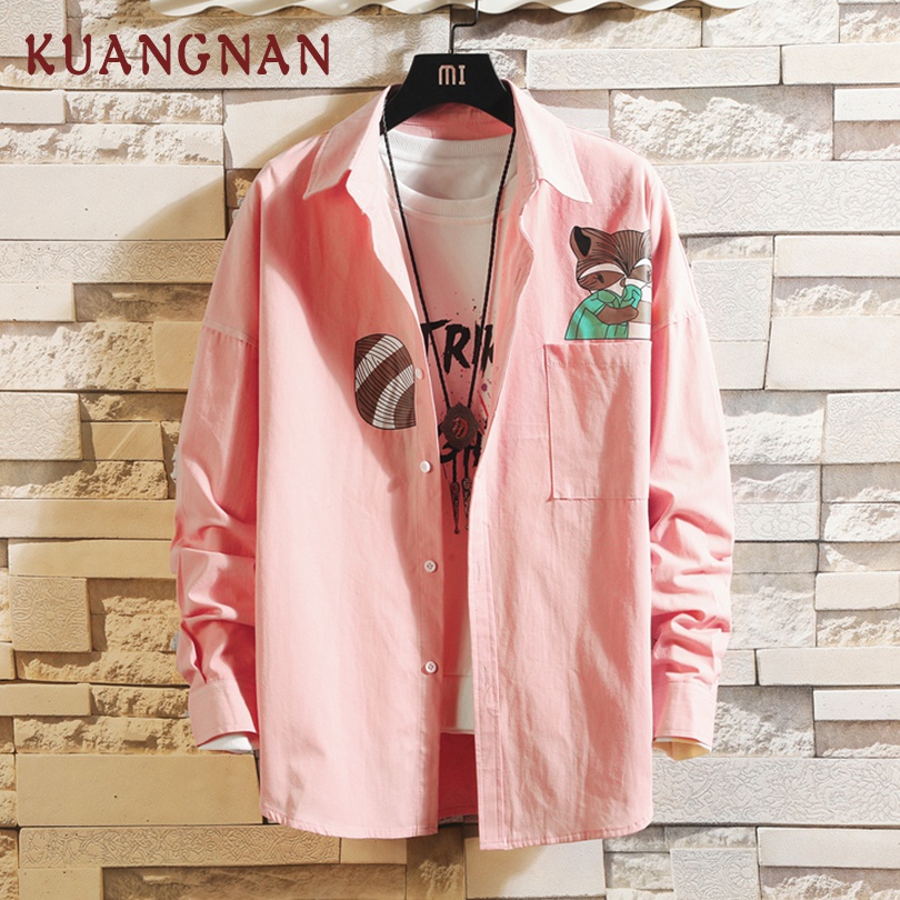 KUANGNAN Squirrel Printed Shirt Men Streetwear Men Shirts Casual Slim Fit Korean Shirt Long Sleeve 5XL Clothing 2019 New, Pink
KUANGNAN Squirrel Printed Shirt Men Streetwear Men Shirts Casual Slim Fit Korean Shirt Long Sleeve 5XL Clothing 2019 New, Pink