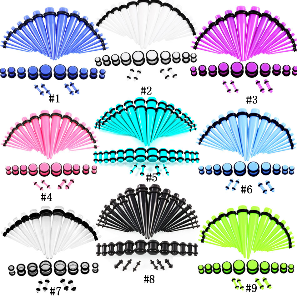 36pcs/lot Acrylic Ear Gauge Taper and Plug Stretching Kits Mixed Color Ear Flesh Tunnels Expansion Body Piercing Jewelry Gift
36pcs/lot Acrylic Ear Gauge Taper and Plug Stretching Kits Mixed Color Ear Flesh Tunnels Expansion Body Piercing Jewelry Gift