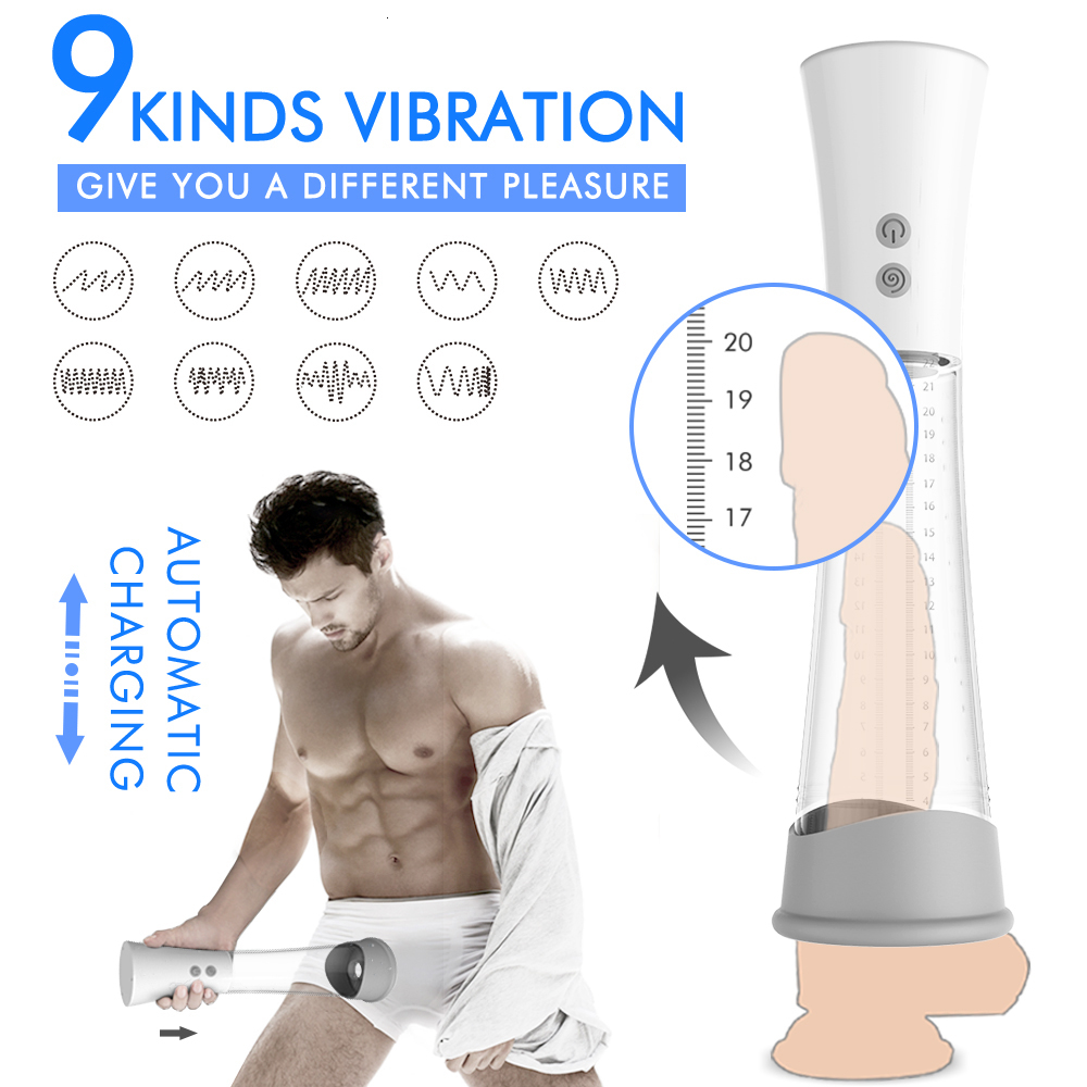 Men Penis Enlargement Vacuum Pump Vibrator Sex Toys For Adult Artificial Vagina Masturbator for Men Vacuum Pump bomba peniana Y191010