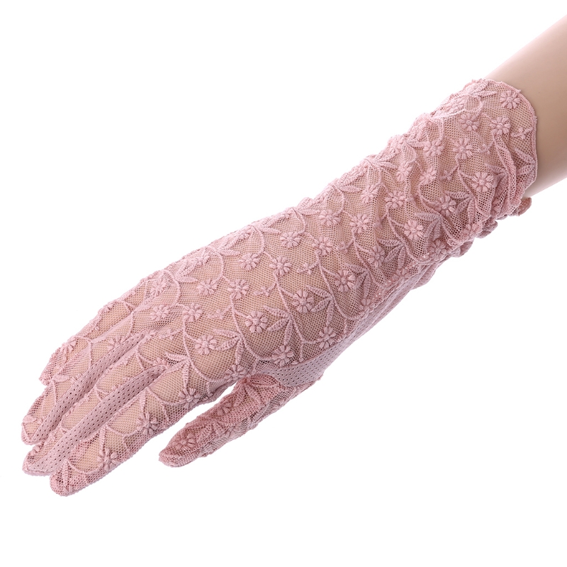 Fashion- Women Anti UV Anti Slip Driving Gloves Lace Goves Lady