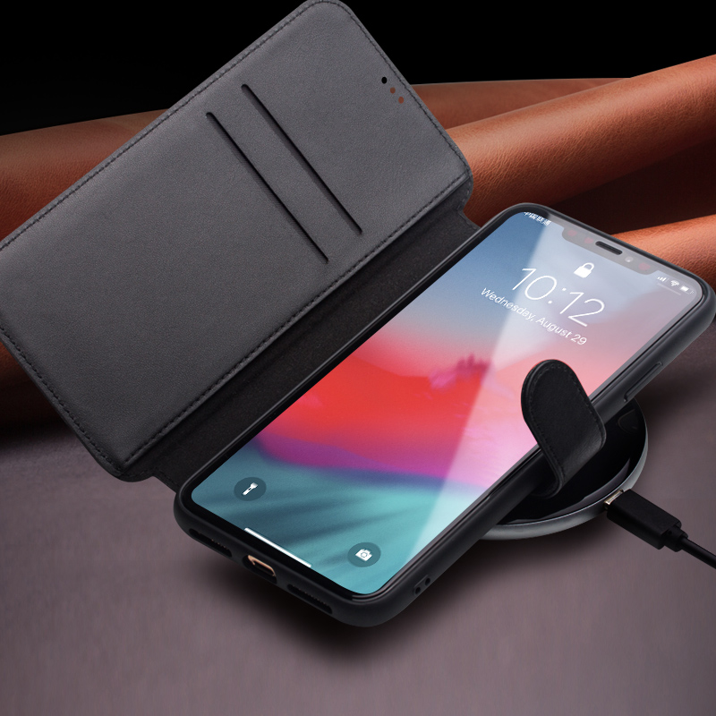 Genuine Leather Flip Cover for iPhone 11 Handmade Magnetic Buckle Card Slot Phone Case, Black
Genuine Leather Flip Cover for iPhone 11 Handmade Magnetic Buckle Card Slot Phone Case, Black