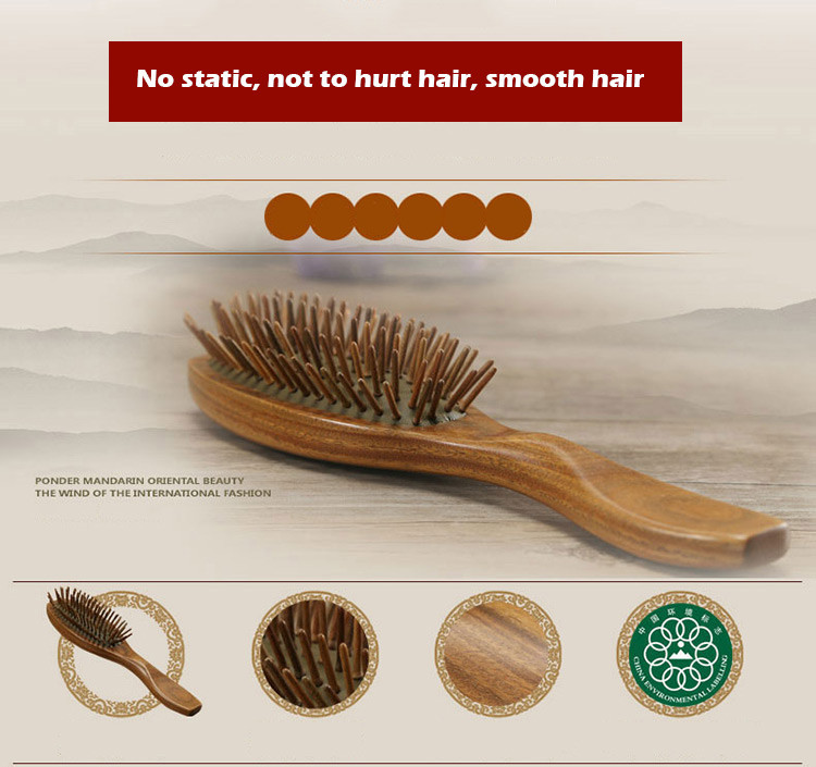 Sandalwood Airbag Combs Detangling Hair Brush Detangle Healthy Massage Antistatic Hairbrush Professional Hair Care Dressing Tool