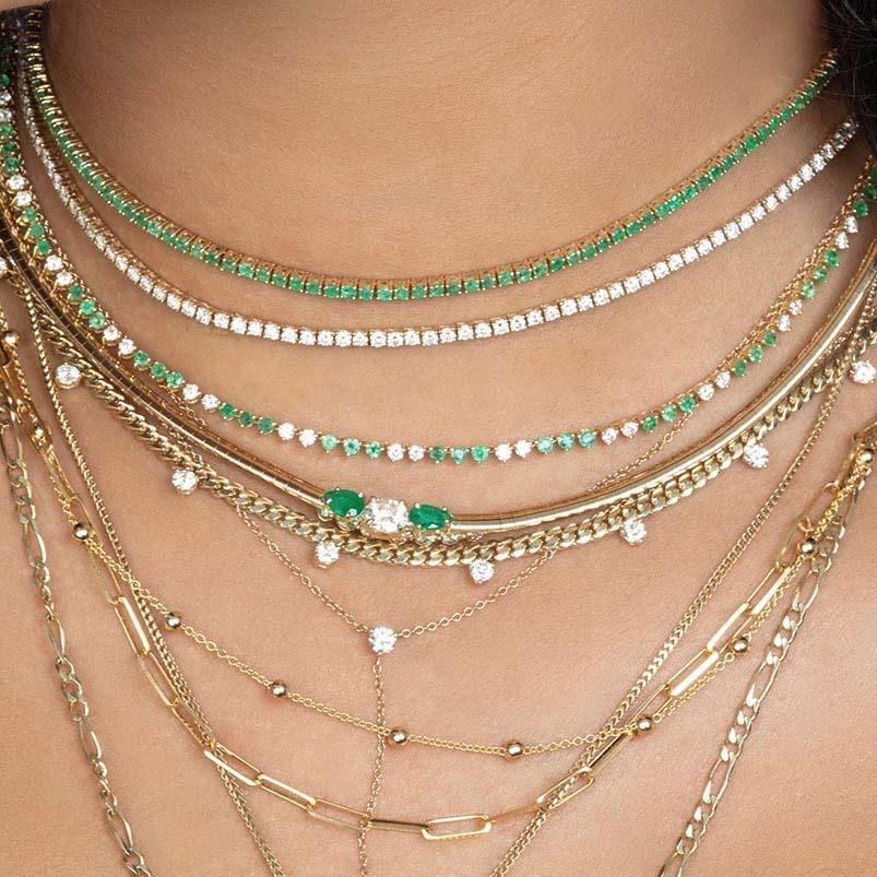 Fashion 925 Sterling Silver Plain Large Paper Clip Paperclip Chain Necklace Custom