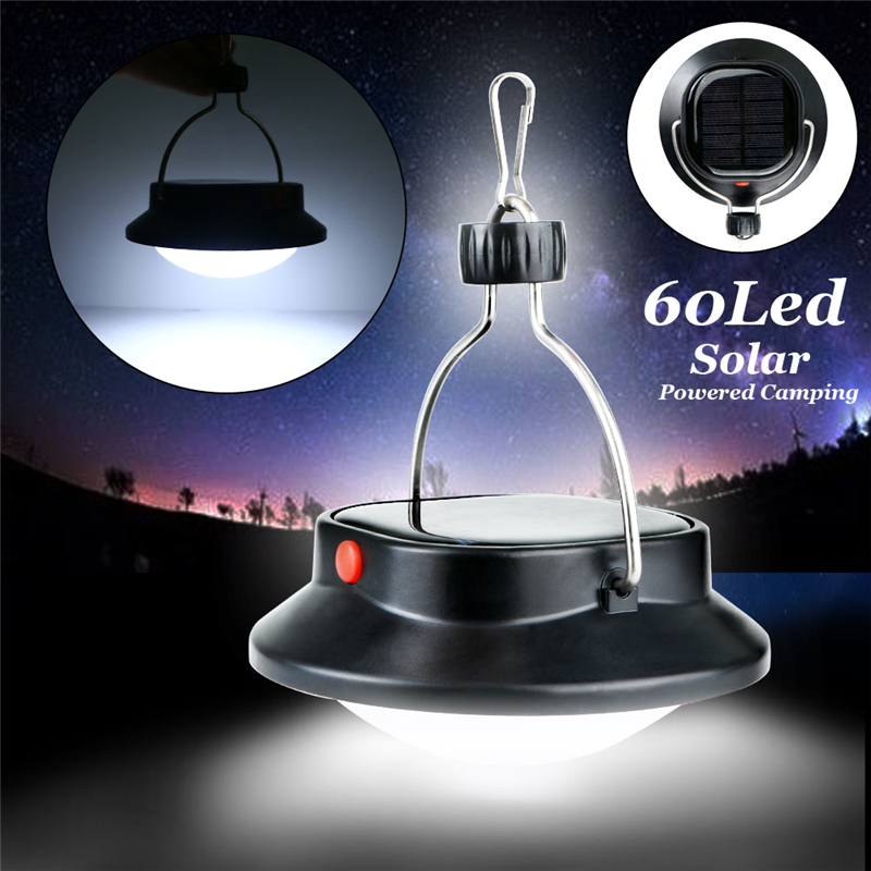 Camping Lantern Portable Outdoor Lighting Solar Rechargable Hanging Tent Light 60 LED Night Lights with 5 Lighting Modes