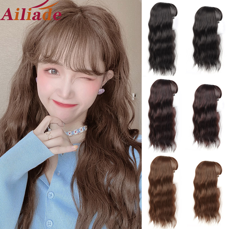 AILIADE Human hair mixed Synthetic Hair 3 Clips In one piece Toupee Hairpieces wate wave Topper with bangs for Women wig
AILIADE Human hair mixed Synthetic Hair 3 Clips In one piece Toupee Hairpieces wate wave Topper with bangs for Women wig