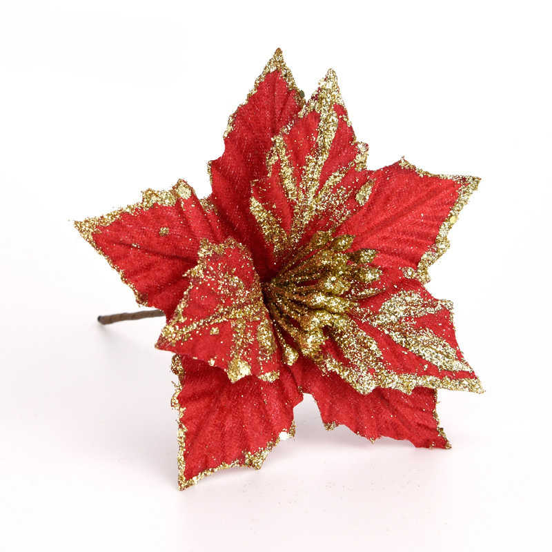 10pcs DIY Cuttings Artificial Flowers Gold Glitter Poinsettia Home Ornament Festivals Christmas Tree Decor Party Supplies
10pcs DIY Cuttings Artificial Flowers Gold Glitter Poinsettia Home Ornament Festivals Christmas Tree Decor Party Supplies