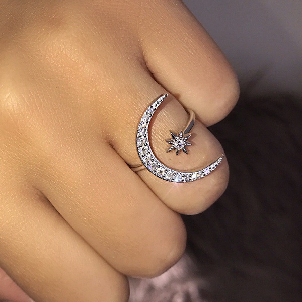 Star Moon Ring Diamond Rings Open Adjustable women rins Rings Fashion Jewelry Will and Sandy fashion jewelry gift, Golden;silver
Star Moon Ring Diamond Rings Open Adjustable women rins Rings Fashion Jewelry Will and Sandy fashion jewelry gift, Golden;silver
