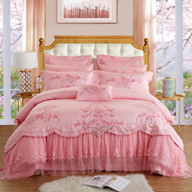 New Silk Cotton Jacquard Lace Wedding Bedding Set Embroidery Lace Duvet cover set Bed Sheet Queen King size J/6/8/9pcs, Hyf2
New Silk Cotton Jacquard Lace Wedding Bedding Set Embroidery Lace Duvet cover set Bed Sheet Queen King size J/6/8/9pcs, Hyf2