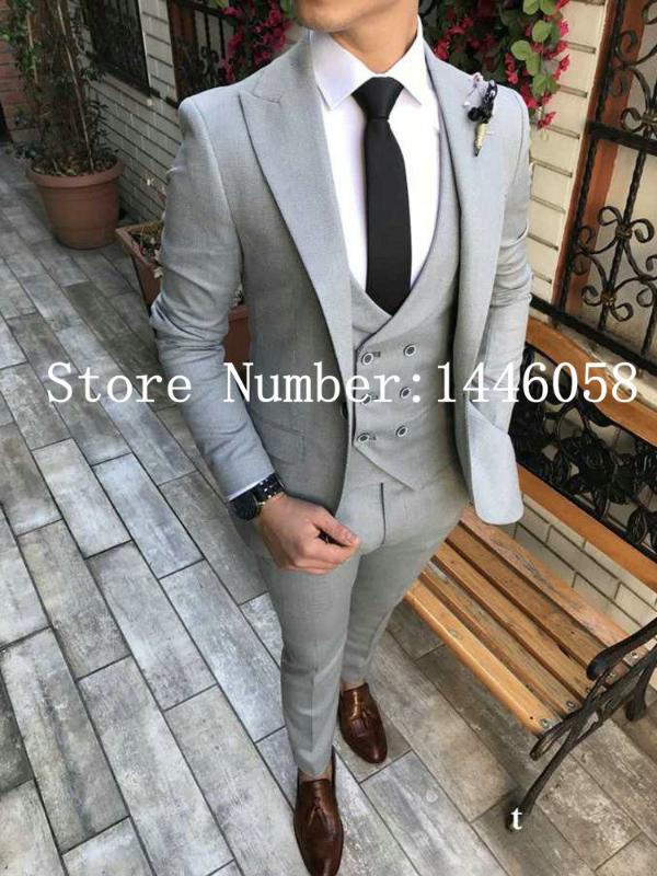 2020 Custom Made Business Men Light Grey Wedding Groom Suit 3 Pieces Slim Fit Men Tuxedo Suit For Wedding Prom Best Man, As picture
2020 Custom Made Business Men Light Grey Wedding Groom Suit 3 Pieces Slim Fit Men Tuxedo Suit For Wedding Prom Best Man, As picture