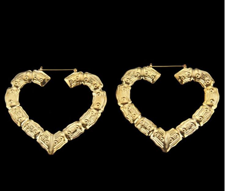 Oversized bamboo earrings Europe and the United States exaggerated golden big circle hiphop hip-hop nightclub earrings WY500