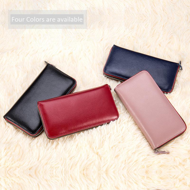 Long Women Wallet with Interior Moblie Female Large Purse Perse Carteira Woman Genuine Leather Card Money Bag Ladies Coin